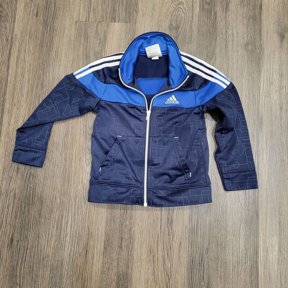 Adidas boys 24 month warm up jacket blue‎
